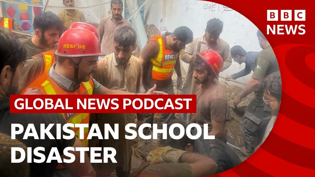 School roof collapse in Pakistan kills more than 30 pupils and other stories _ Global News Podcast Thumbnail