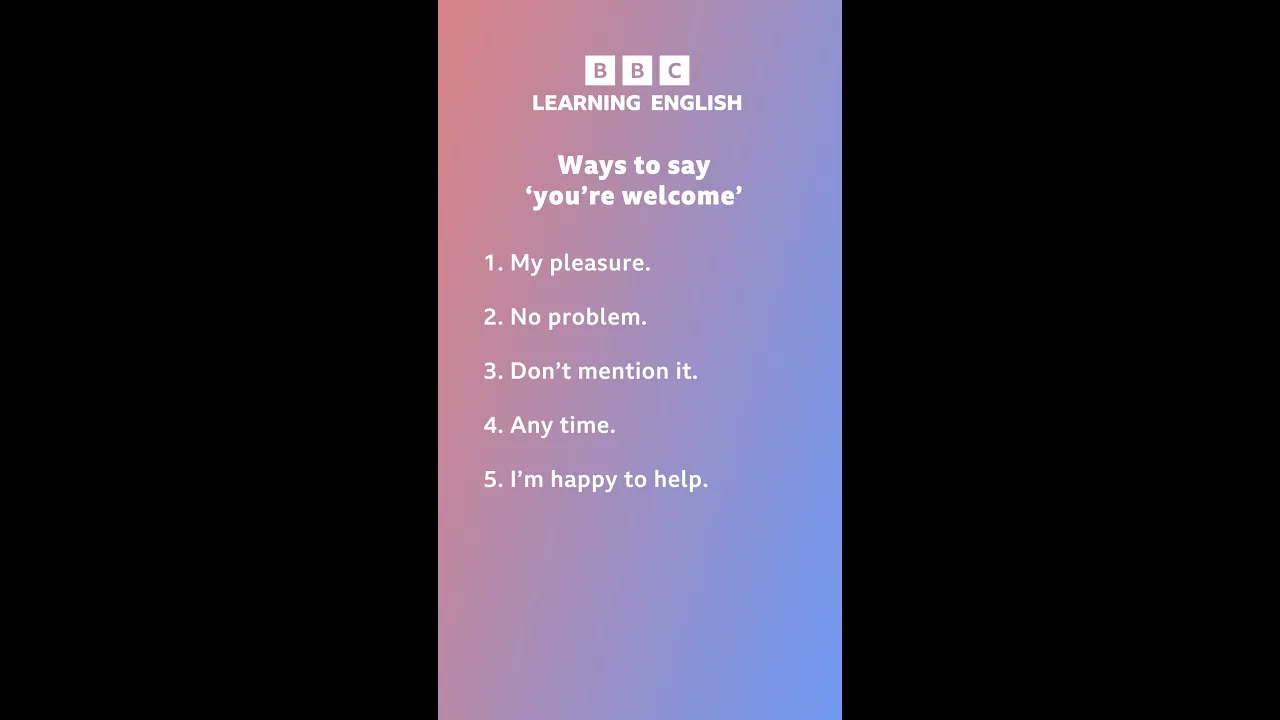 Ways to say ‘you’re welcome’ Thumbnail